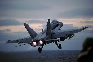FA 18 carrier take off